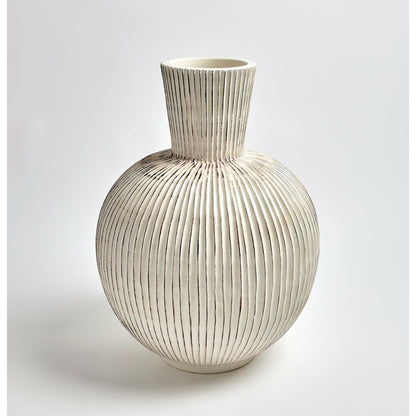 Furrow Sphere Vase by Global Views. Made from ceramic in a eclectic & global style.