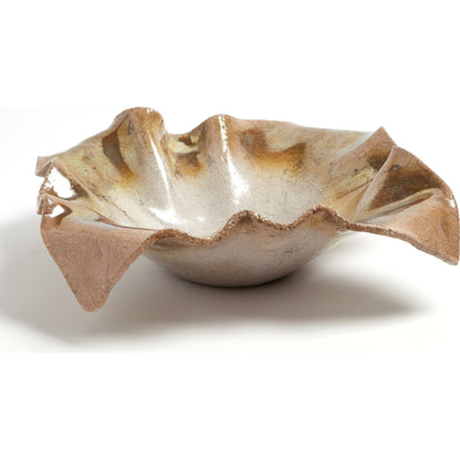 Folded Ripple Bowl by Global Views in raku. Made from ceramic in a eclectic & global style.