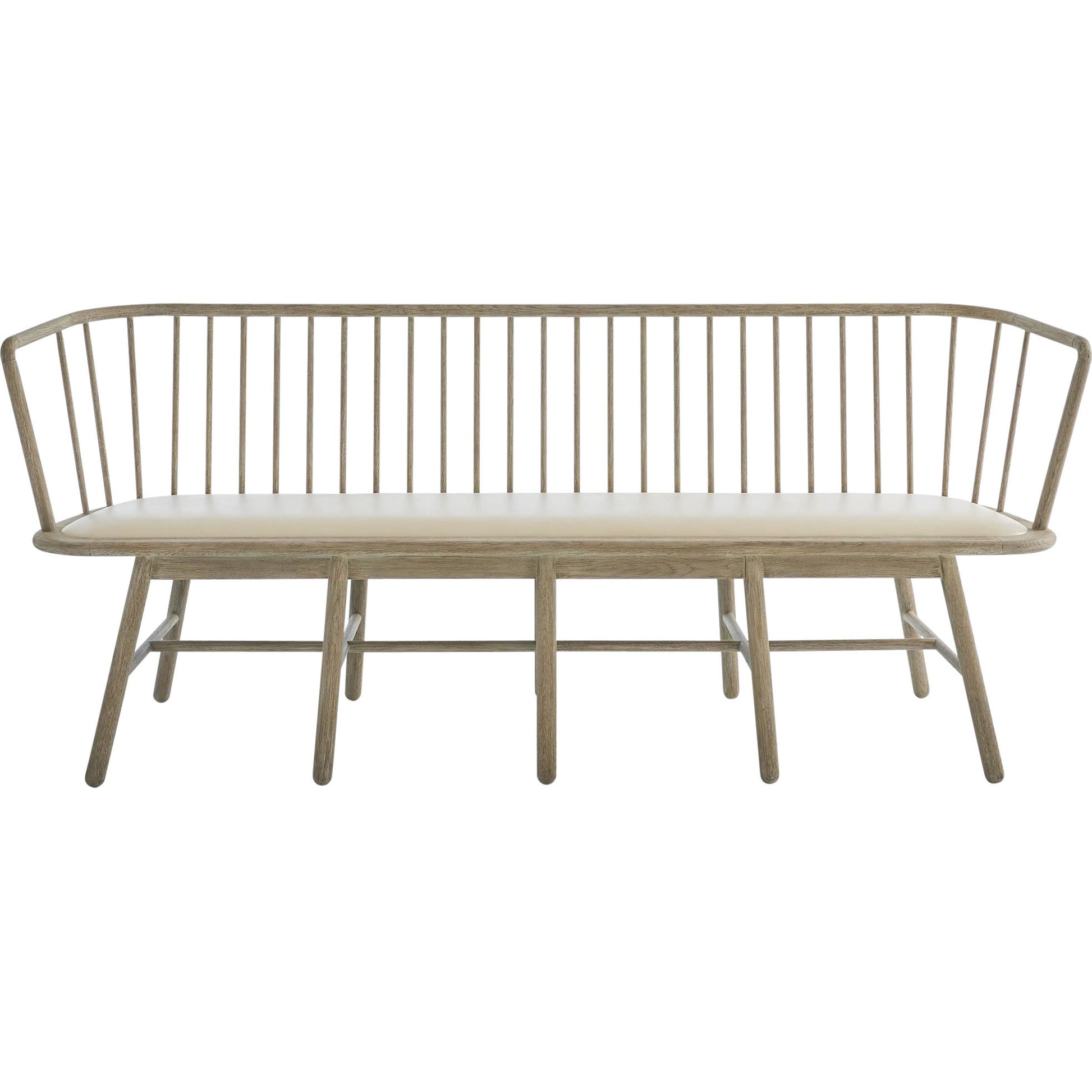 Spindle Long Bench by Global Views. Made from american oak in a coastal style.