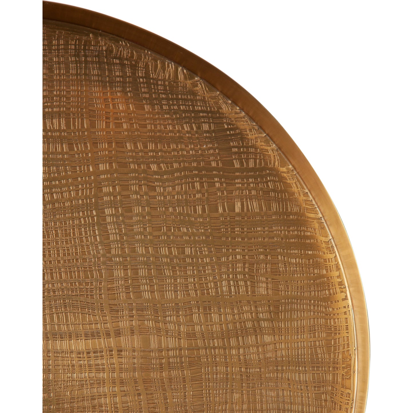 002 SR-701880 | Closeup | Plaid Etched Tray by Global Views in antique brass. Made from brass in a eclectic & global style.