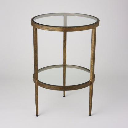 Laforge Side Table by Global Views. Made from iron, tempered glass in a transitional style.