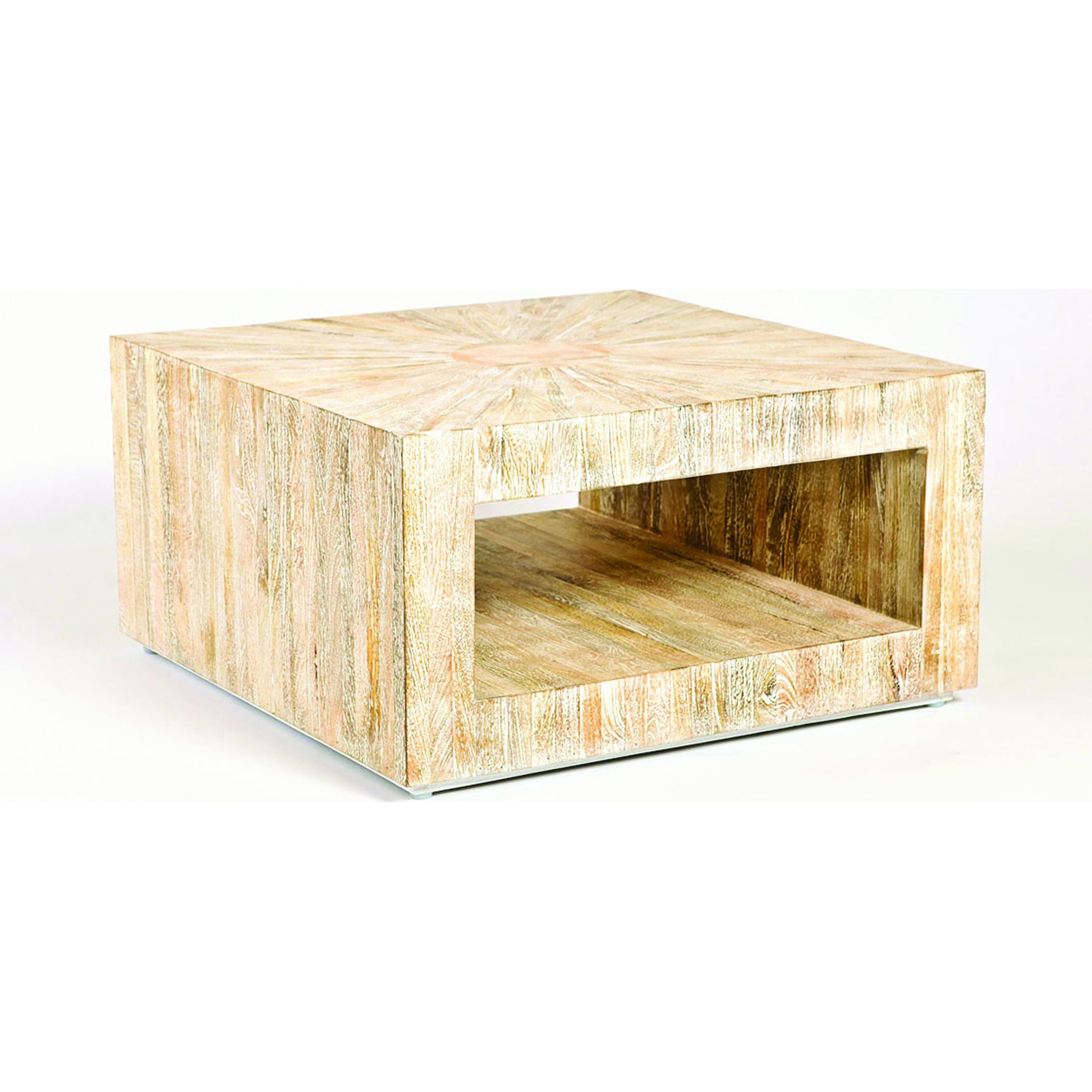 Driftwood Square Coffee Table by Global Views. Made from mango, mdf in a modern style.