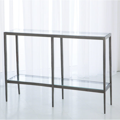 Laforge Console by Global Views. Made from iron, tempered glass in a transitional style.