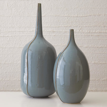 Milo Vase - Tall by Global Views. Made from ceramic in a eclectic & global style.
