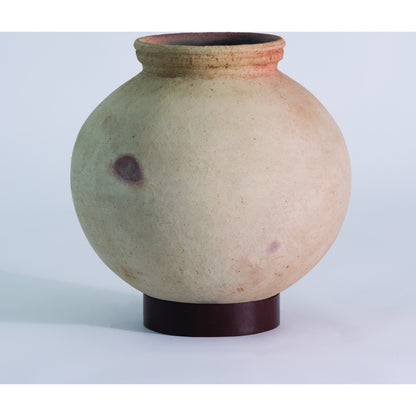 Desert Water Pot with Base by Global Views in burnt wax. Made from iron, terracotta in a rustic style.