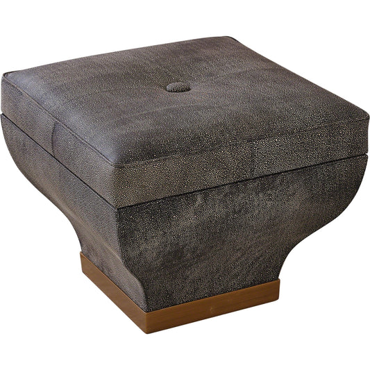 Churchill Storage Ottoman by Global Views. Made from mdf, shagreen embossed leather in a eclectic & global style.