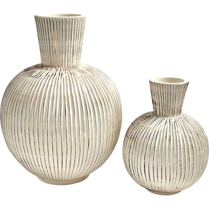 Furrow Sphere Vase by Global Views. Made from ceramic in a eclectic & global style.