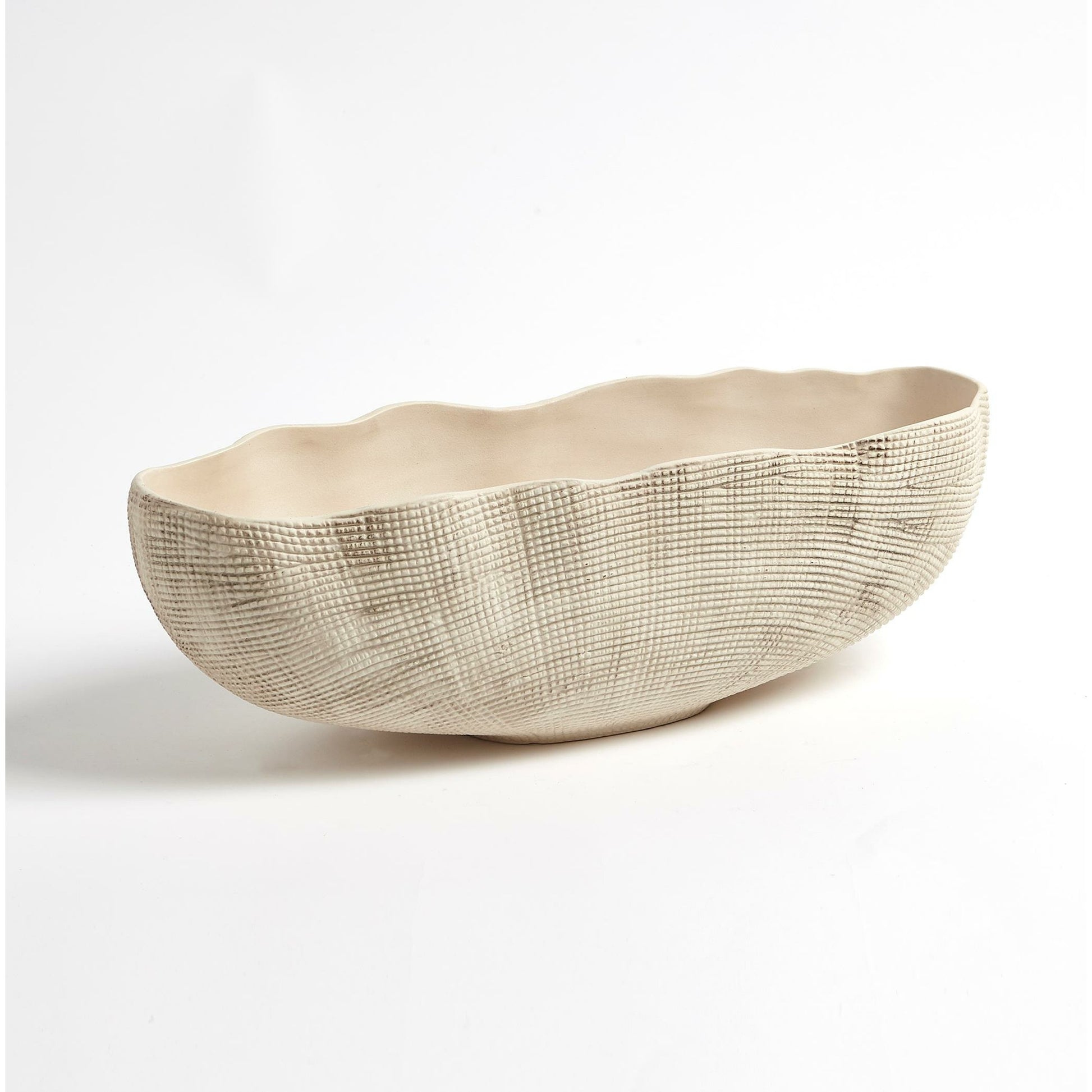 Sisal Oval Bowl by Global Views. Made from ceramic in a coastal style.