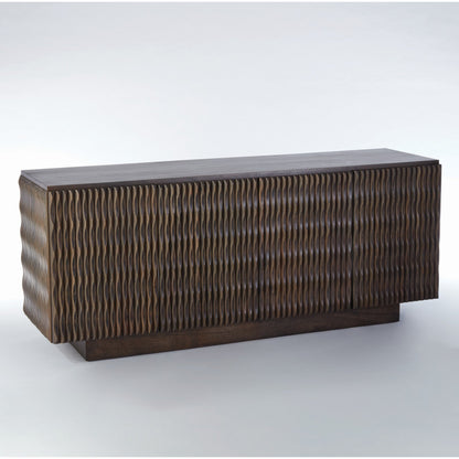 Minuet Buffet by Global Views in walnut, gray, antique nickel. Made from mango in a modern style.