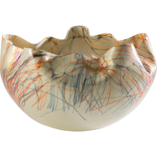 Cambrian Bowl by Global Views in orange. Made from art glass in a eclectic & global style.