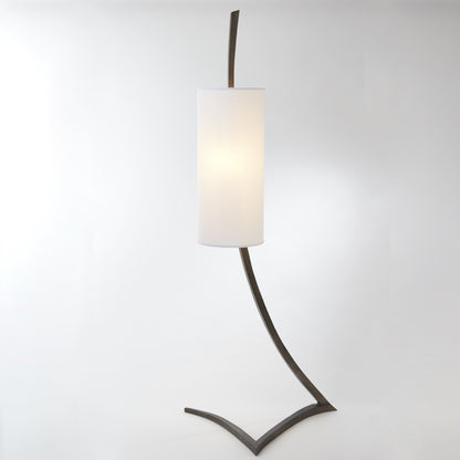 Mojave Floor Lamp by Global Views in antique graphite. Made from aluminum, brass, mild steel in a modern style.