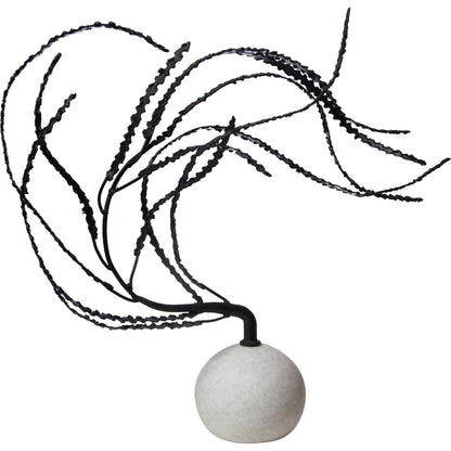 Thistle Sculpture by Global Views in black. Made from iron, white marble in a eclectic & global style.