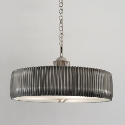 Crimp Chandelier by Global Views. Made from steel, brass, frosted glass in a modern style.