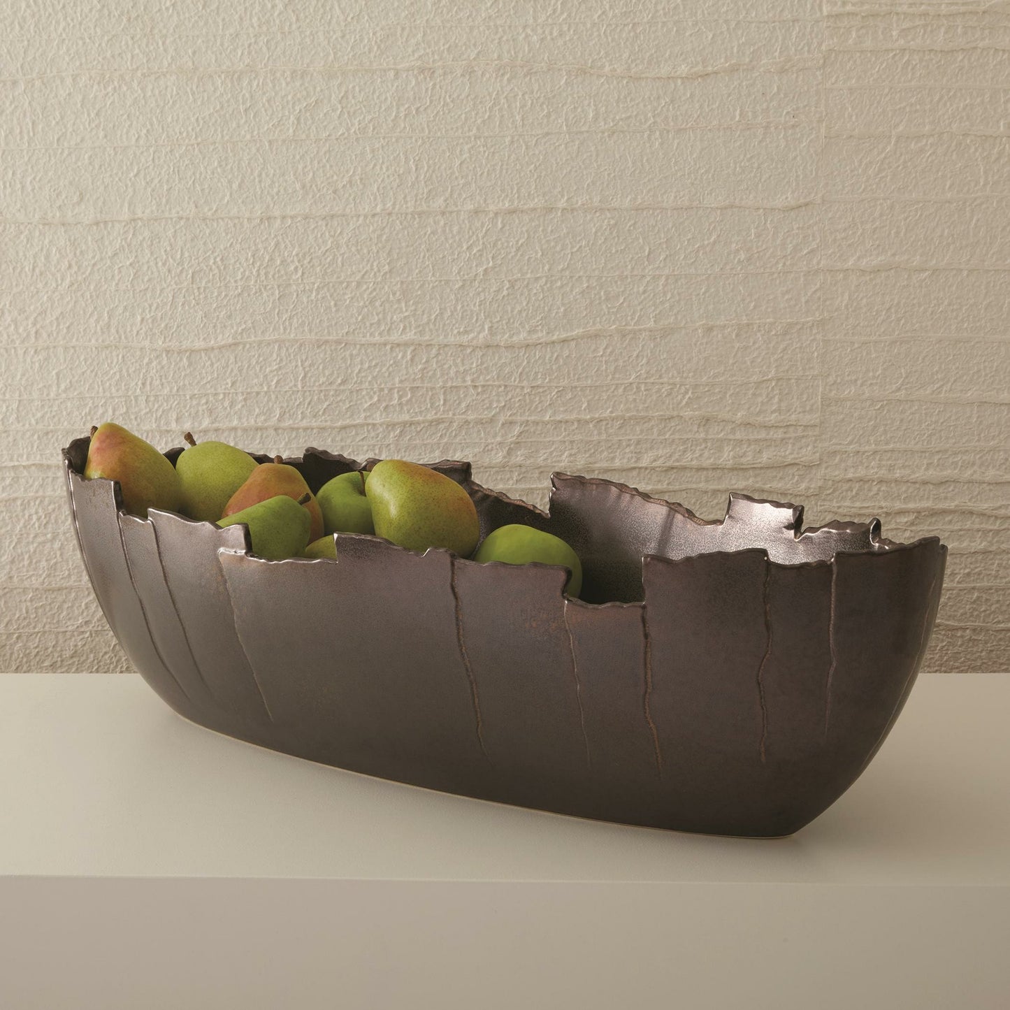 002 SR-827986 | Lifestyle | San Andreas Bowl by Global Views in reactive bronze. Made from ceramic in a eclectic & global style.