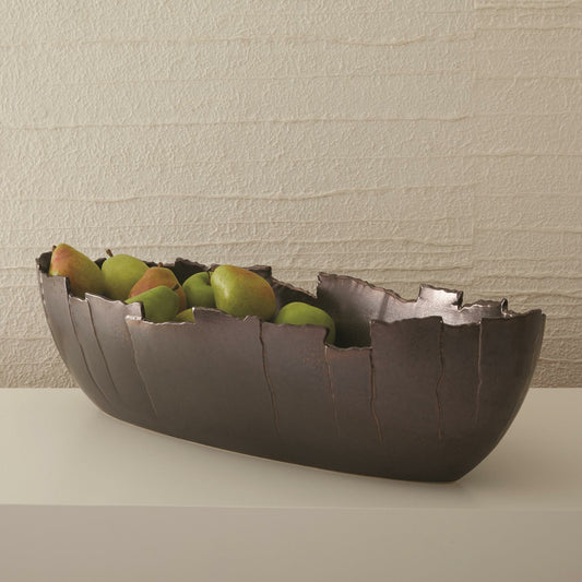 San Andreas Bowl by Global Views in reactive bronze. Made from ceramic in a eclectic & global style.