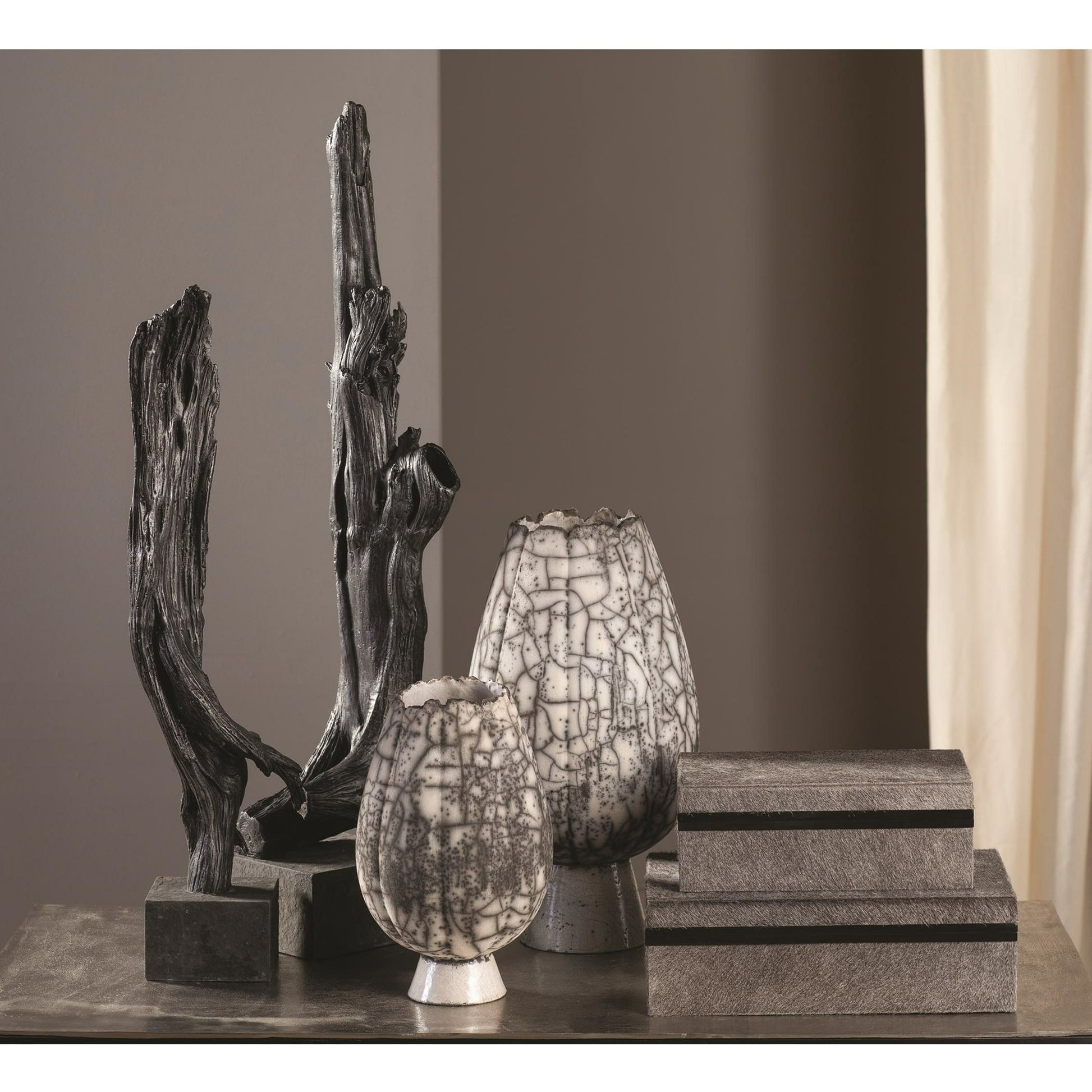 Iron Driftwood Sculpture by Global Views. Made from cast iron, marble in a eclectic & global style.