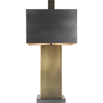 Tortoise Lamp by Global Views in antique zinc, ombre brass. Made from steel, stainless steel in a modern style.