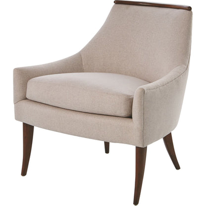 Boomerang Chair by Global Views in white leather. Made from rubberwood, ebony in a transitional style.