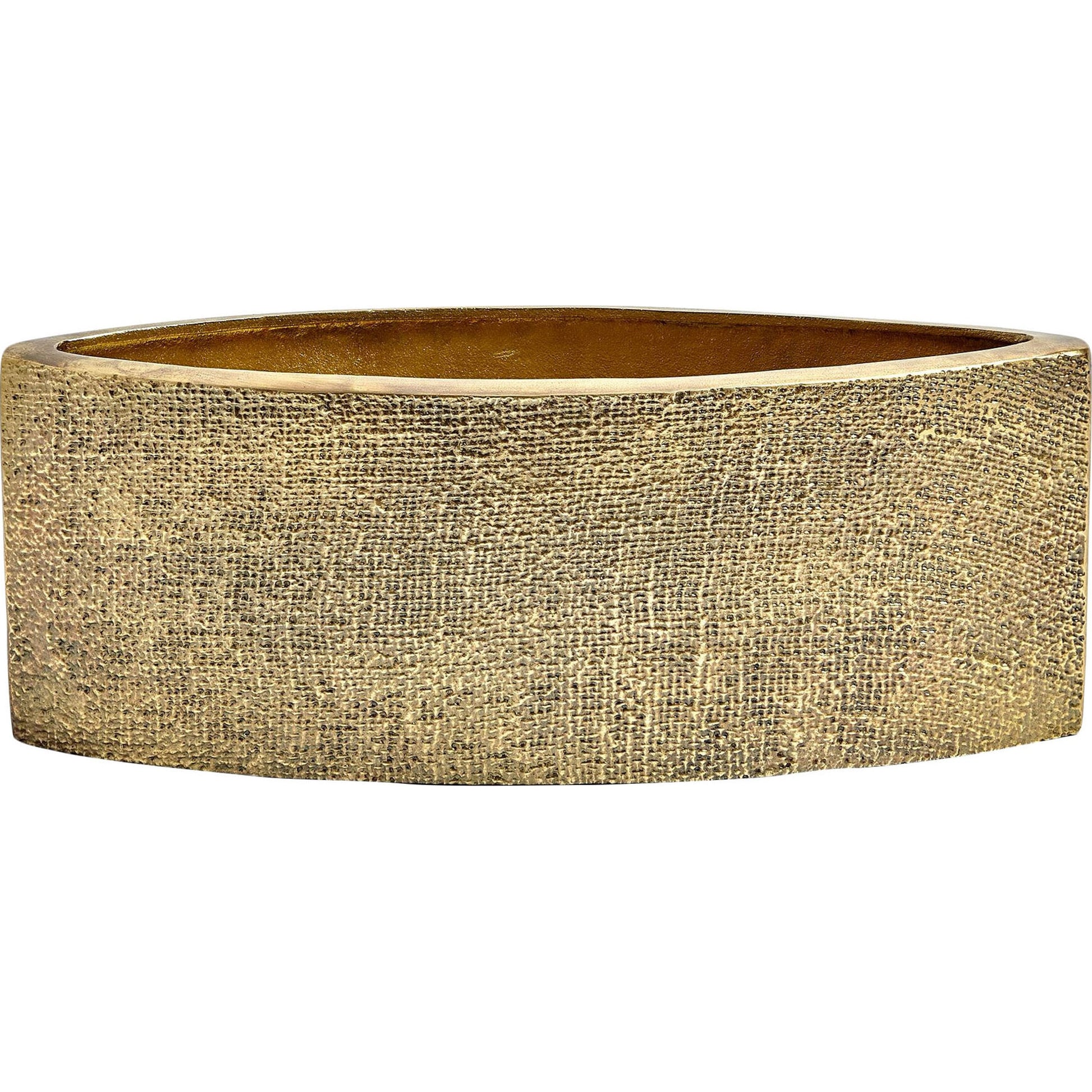 Hemp Etched Planter by Global Views in brass. Made from aluminum in a eclectic & global style.