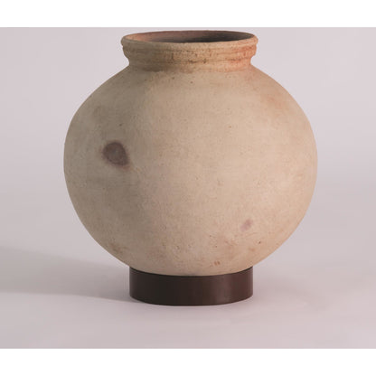 Desert Water Pot with Base by Global Views in burnt wax. Made from iron, terracotta in a rustic style.