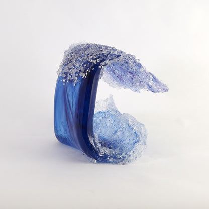 Tidal Wave Sculpture by Global Views. Made from art glass in a coastal style.