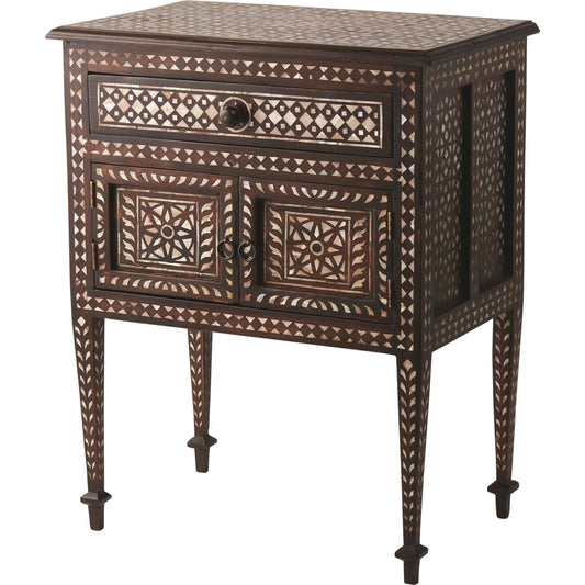 Bhawana Chest by Global Views in medium wax stain. Made from teak, mop inlay in a eclectic & global style.