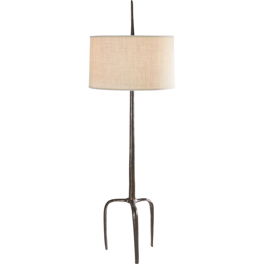 Riley Floor Lamp by Global Views in gold leaf. Made from cast iron in a eclectic & global style.