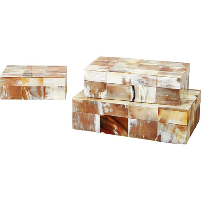 Sierra Horn Box by Global Views in natural. Made from unique in a eclectic & global style.