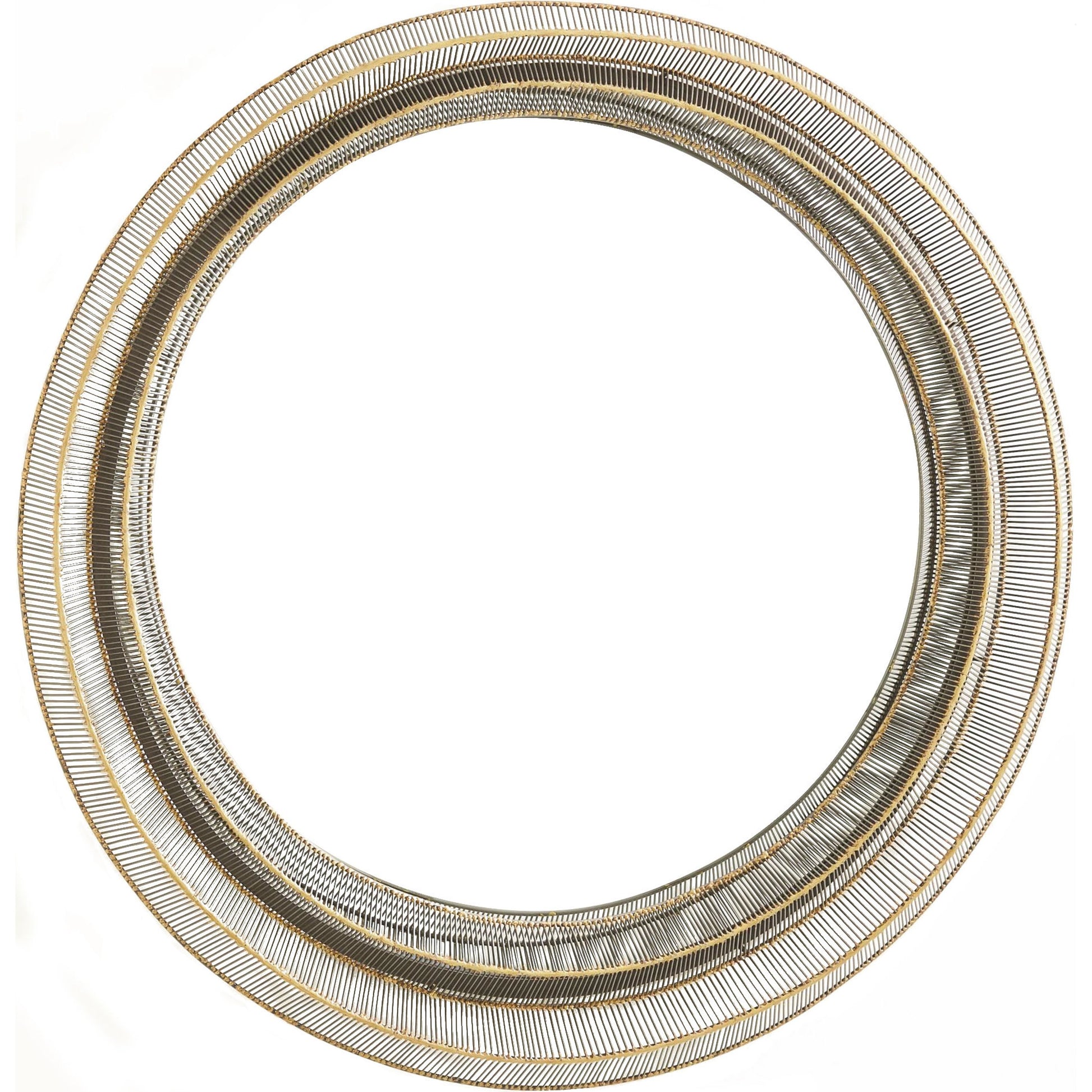 Wire Ribbon Mirror by Global Views in natural iron. Made from mdf, iron, mirror in a transitional style.