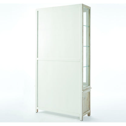 Driftwood Vitrine by Global Views in white sandblasted. Made from mago, tempered glass in a transitional style.