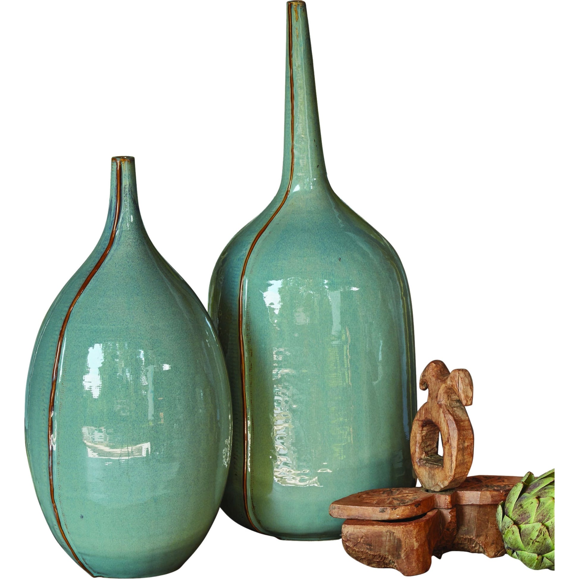Milo Vase - Tall by Global Views. Made from ceramic in a eclectic & global style.