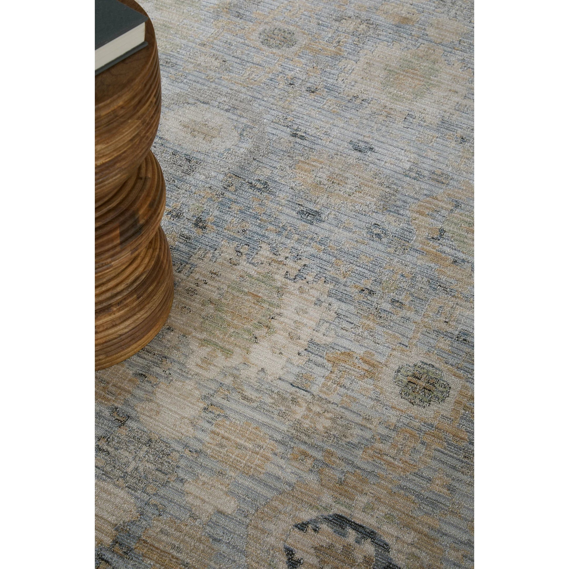 Augustine Traditional Bordered AUG39TZF Rug by Feizy in blue, ivory, tan. Made from polypropylene, polyester in a unique style.