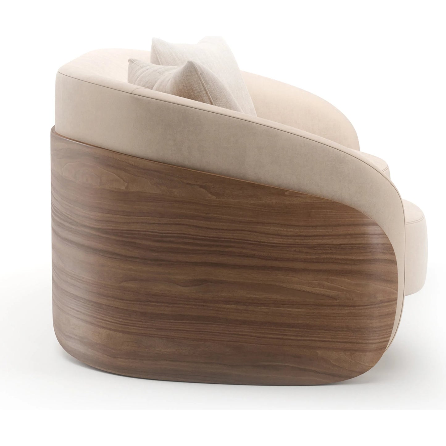 003 SI-2462223 | Additional Silo | Fleur Wood Back Sofa by Caracole in porcini. Made from unique in a transitional style.