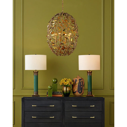 Zeal Multi-Colored Vase by Currey and Company in black, yellow, green, red. Made from porcelain in a unique style.