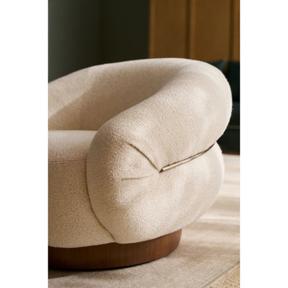 Smoosh Swivel Chair by Caracole in retro walnut, champagne gold. Made from unique in a transitional style.