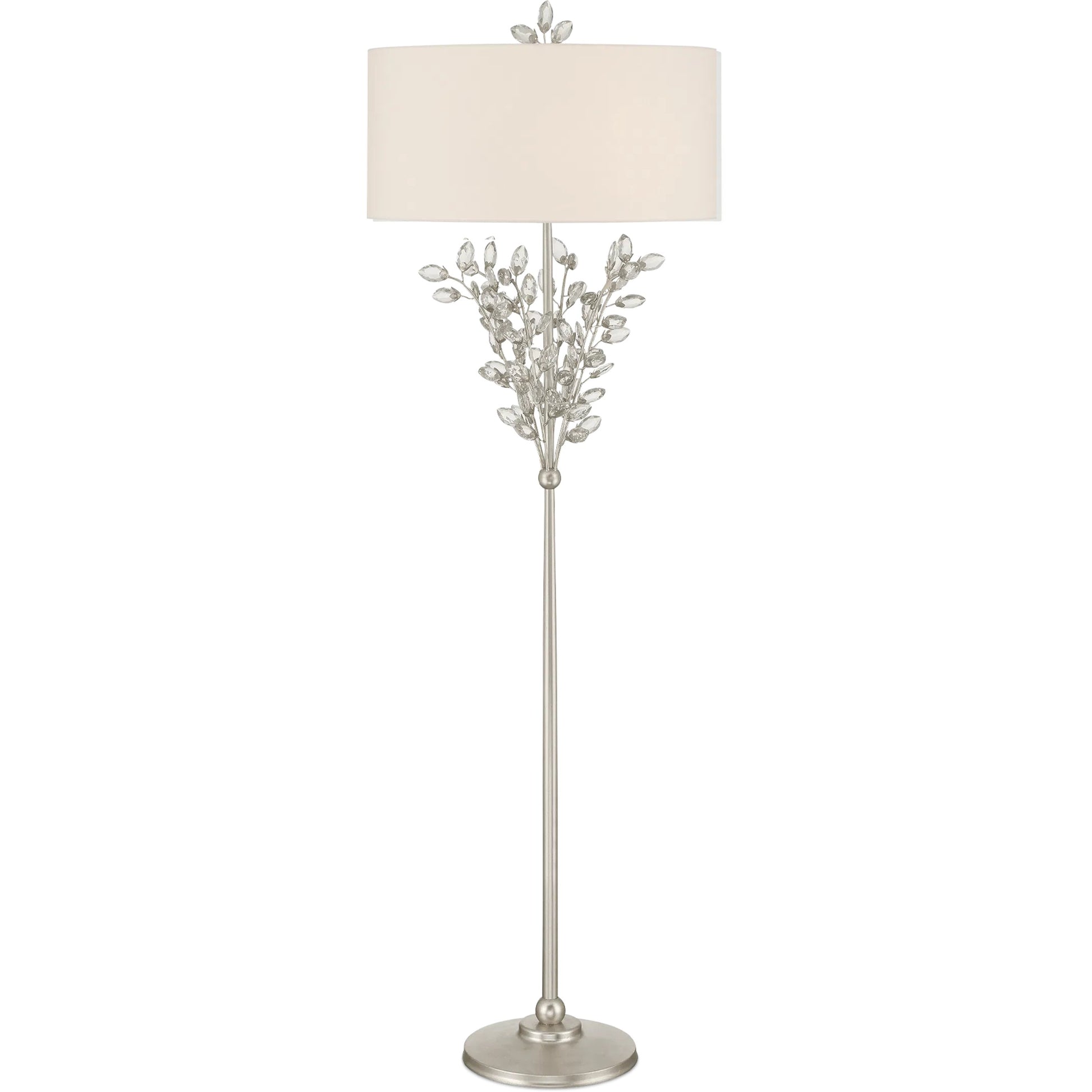 Forget-Me-Not Floor Lamp by Currey and Company. Made from crystal, metal in a modern style.