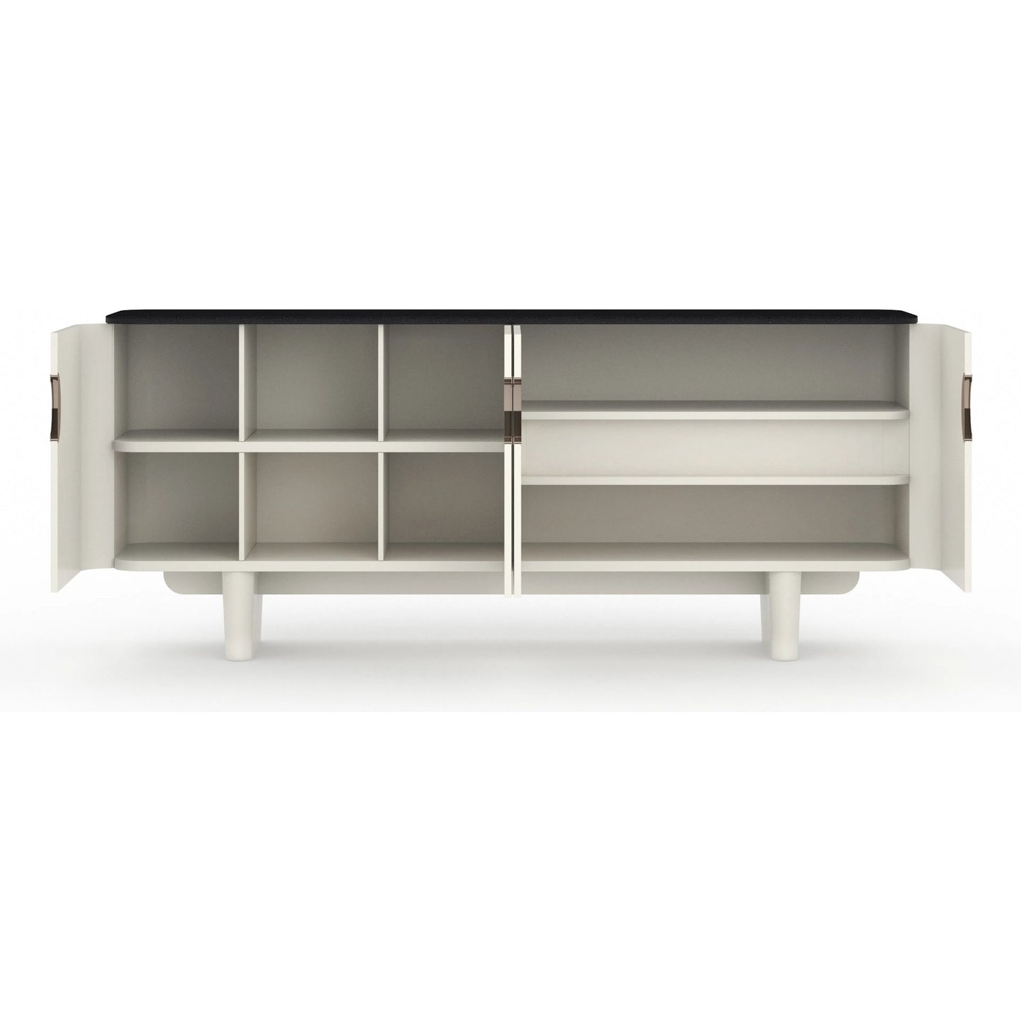 003 SI-2370824 | Additional Silo | Paragon Sideboard by Caracole in blanc gloss, champagne gold. Made from unique in a modern style.