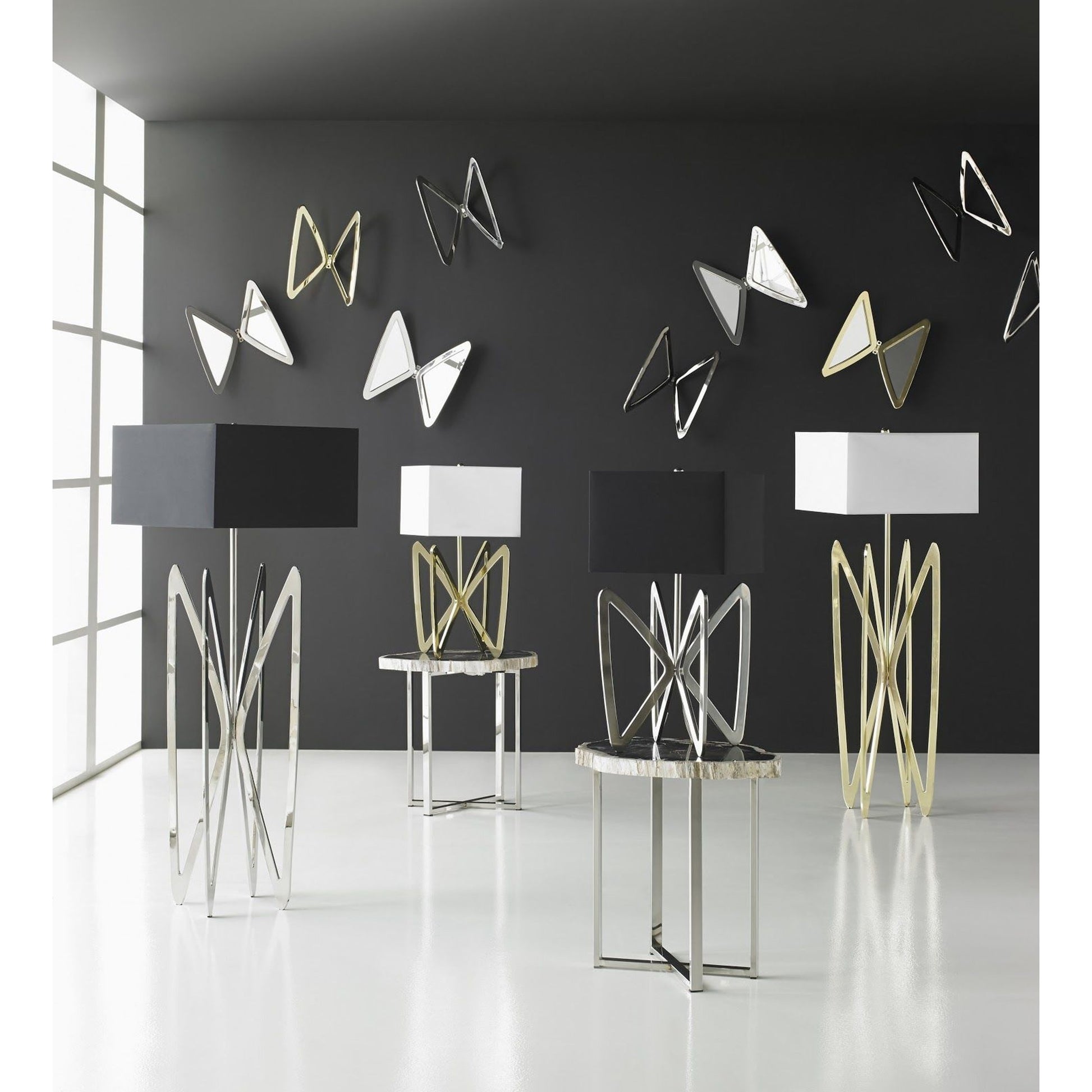 Butterfly Mirror by Phillips Collection in brass. Made from metal in a modern style.