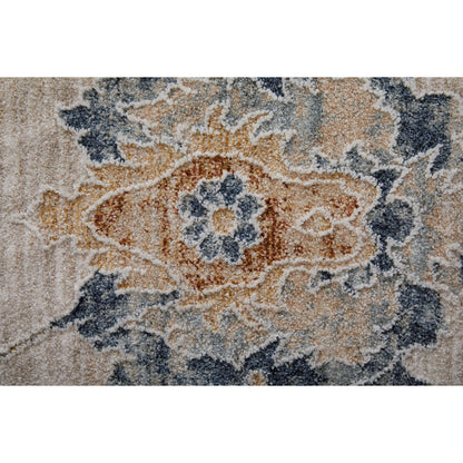 Pasha Transitional & Botanical Rug - 39M9F by Feizy in taupe, ivory, blue. Made from polyester in a unique style.