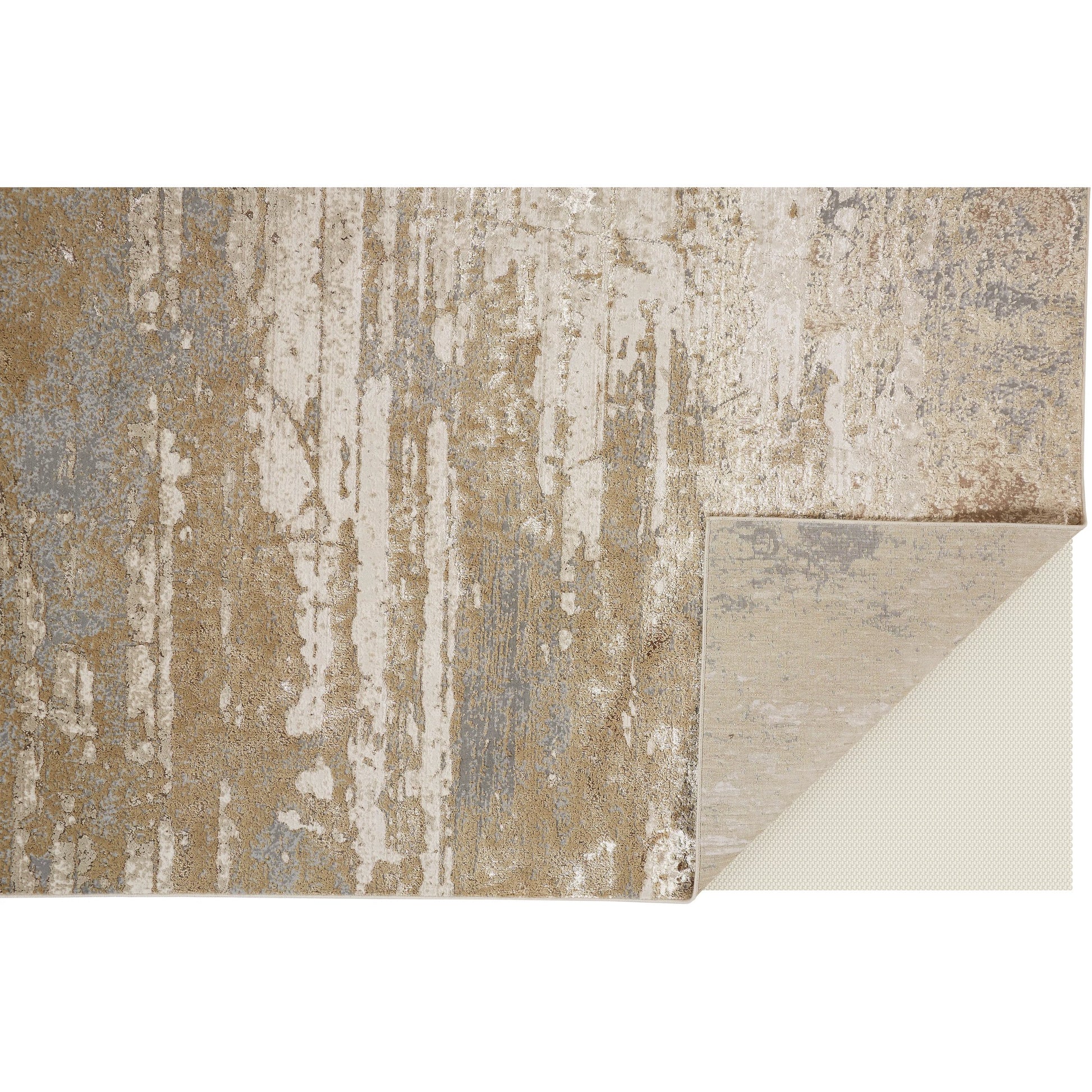Aura Rug - 3567F by Feizy in ivory, gold, gray. Made from polyester, polypropylene in a unique style.