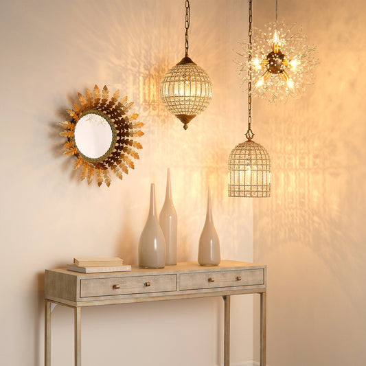 Elouise Mirror by The Livingston Collection in antique brass. Made from metal in a transitional style.