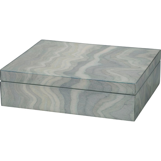Elevation Decorative Box by Jamie Young in blue and pale blue laquer. Made from unique in a unique style.