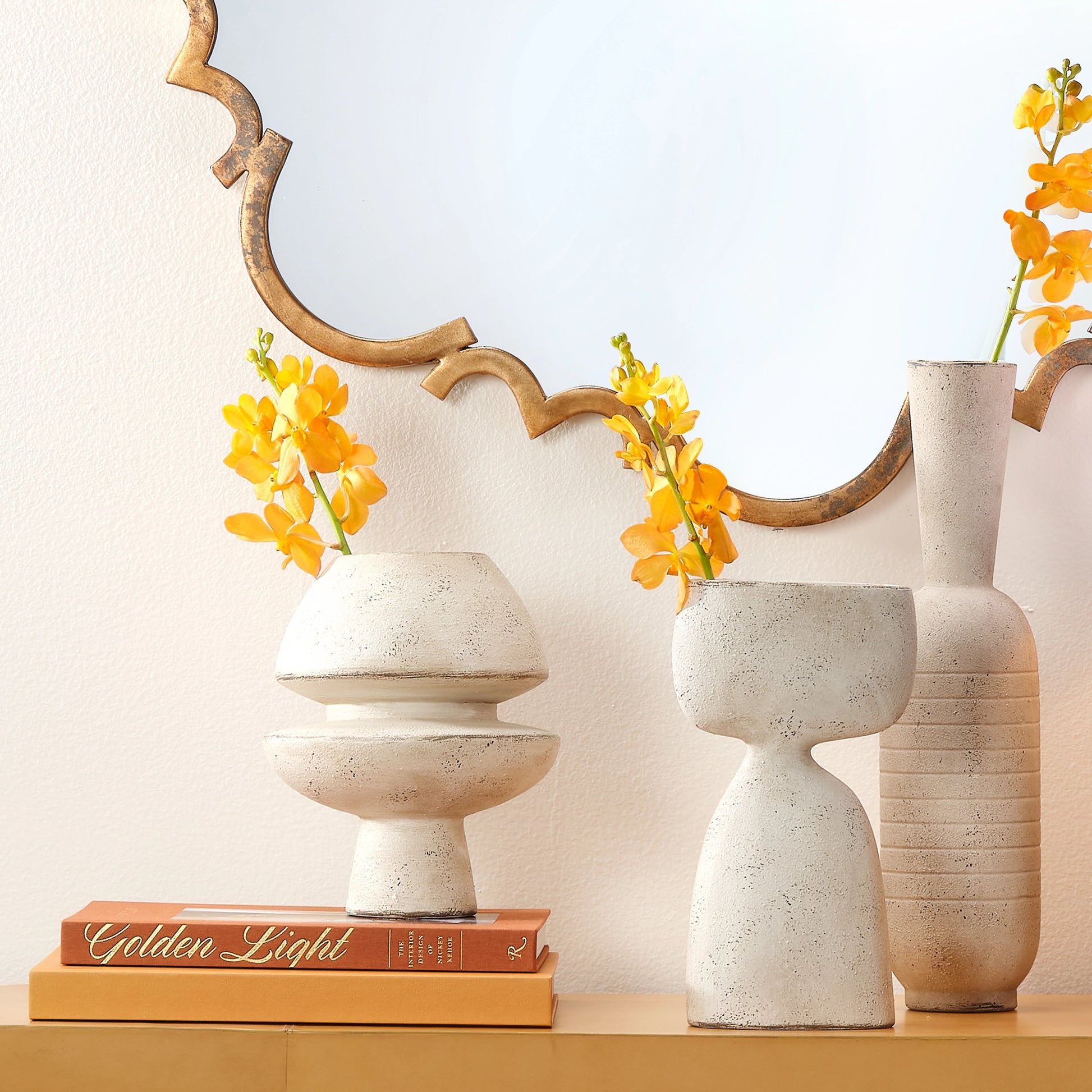 Anatomy Decorative Vase by Jamie Young in off white. Made from ceramic in a modern style.
