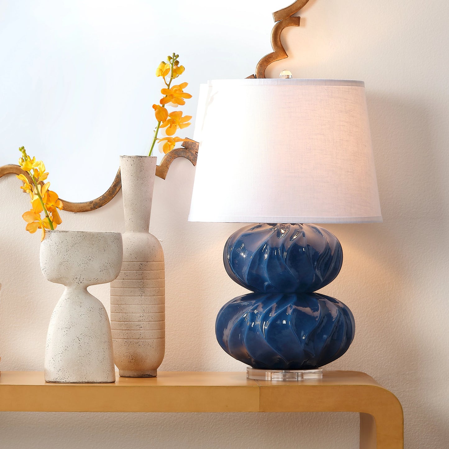 006 SI-1822170 | Lifestyle | Anatomy Decorative Vase by Jamie Young in off white. Made from ceramic in a modern style.