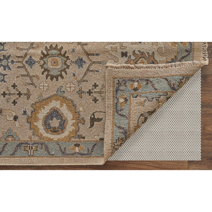 Corbitt Traditional Oriental Rug - 0613F by Feizy in tan, blue, gold. Made from unique in a unique style.