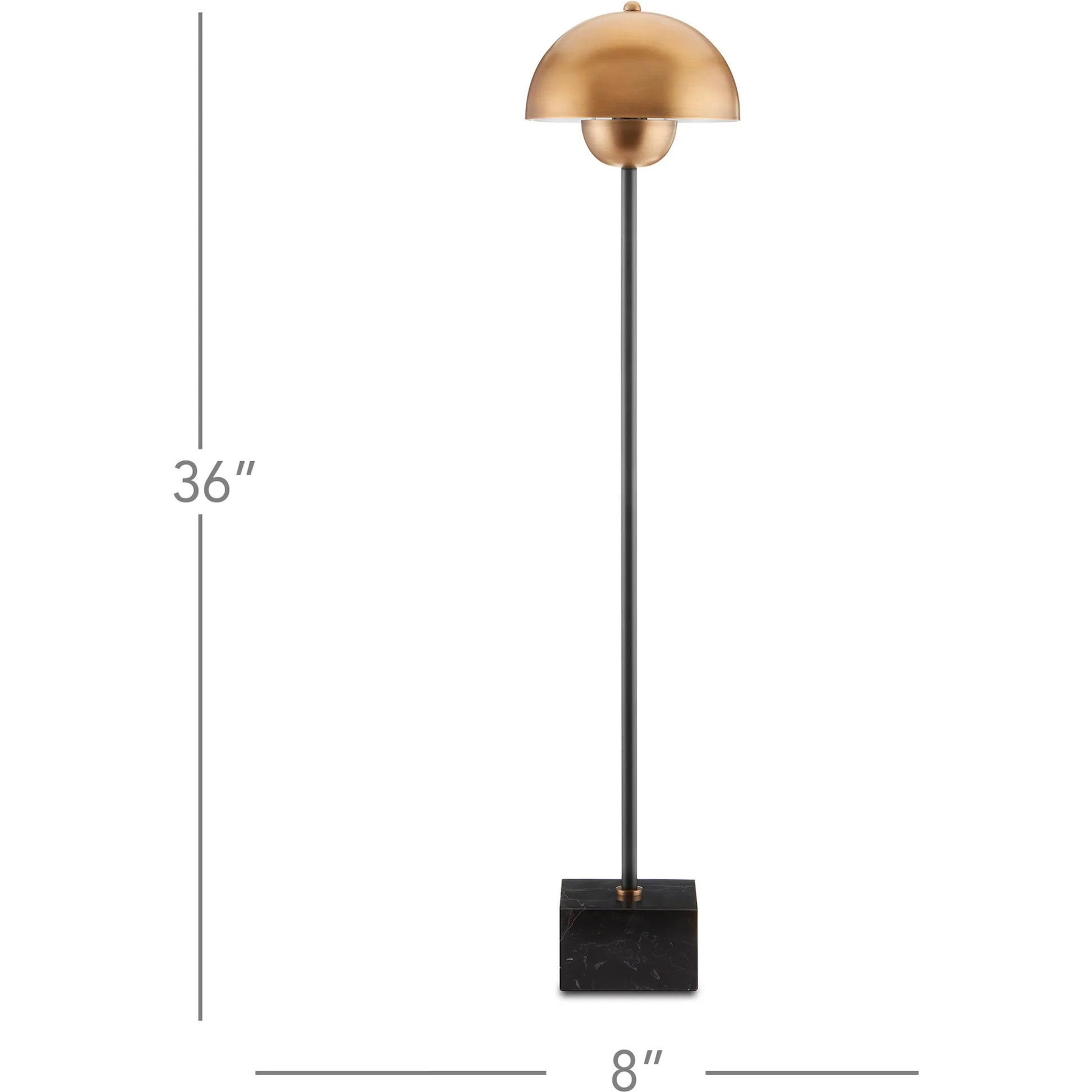 La Rue Table Lamp by Currey and Company in brushed brass, black. Made from metal, marble in a modern style.