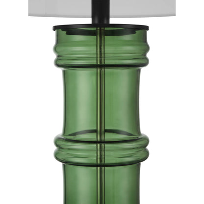 Balsam Table Lamp by Currey and Company in green, glossy black. Made from glass, optic crystal in a modern style.
