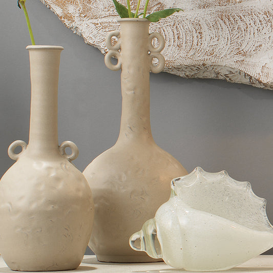 Babar Vase by Jamie Young in beige. Made from ceramic in a eclectic & global style.