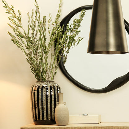 Barnaby Vase by Jamie Young in beige, black. Made from ceramic in a eclectic & global style.