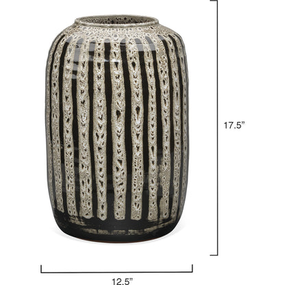 Barnaby Vase by Jamie Young in beige, black. Made from ceramic in a eclectic & global style.